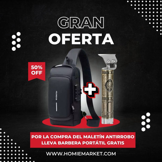 Bolso Antirrobo Impermeable + Barbera Portátil