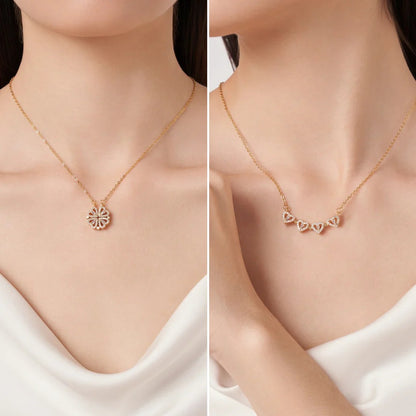 Collar Trébol De Corazones | Un Diseño Elegante que se Transforma + Caja De Regalo